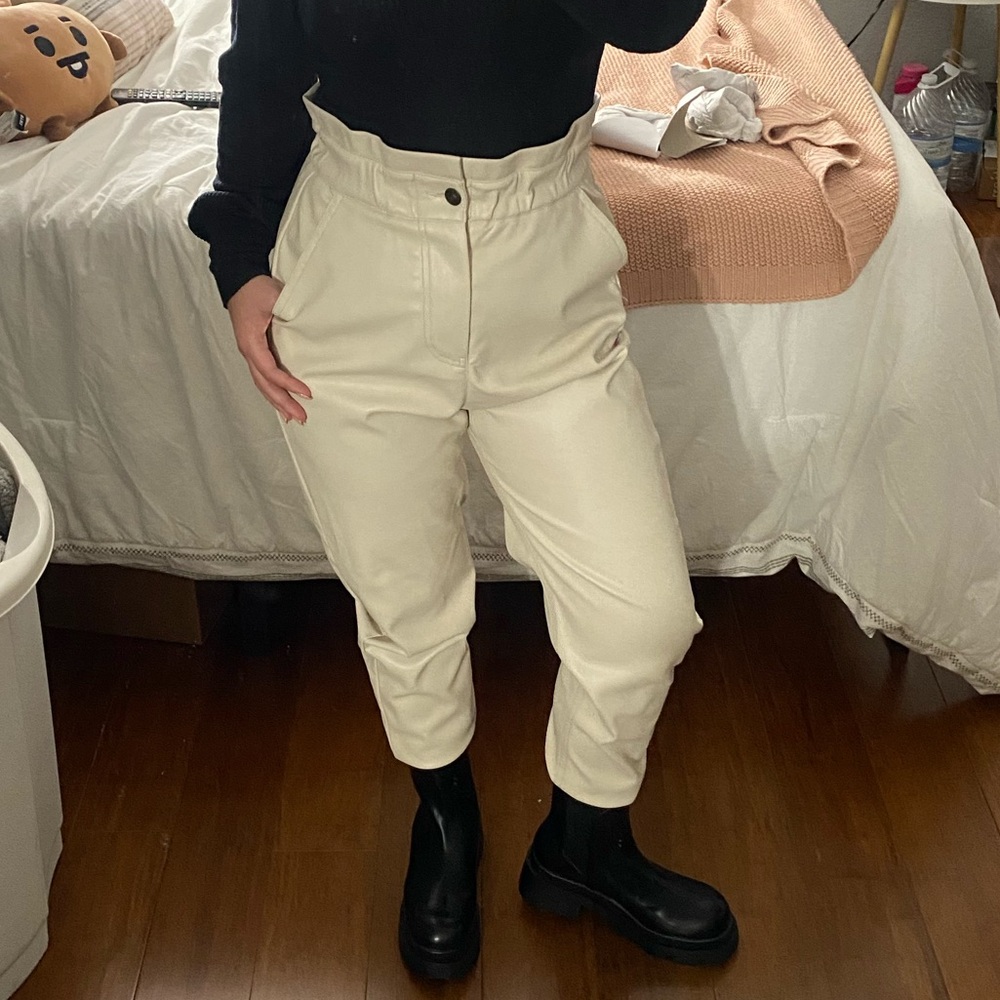 Zara Paper Bag Leather Pants